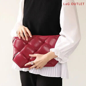 Bottega Veneta Woven Clutch Intrecciato LaG Woven Leather Shoulder Bag Black